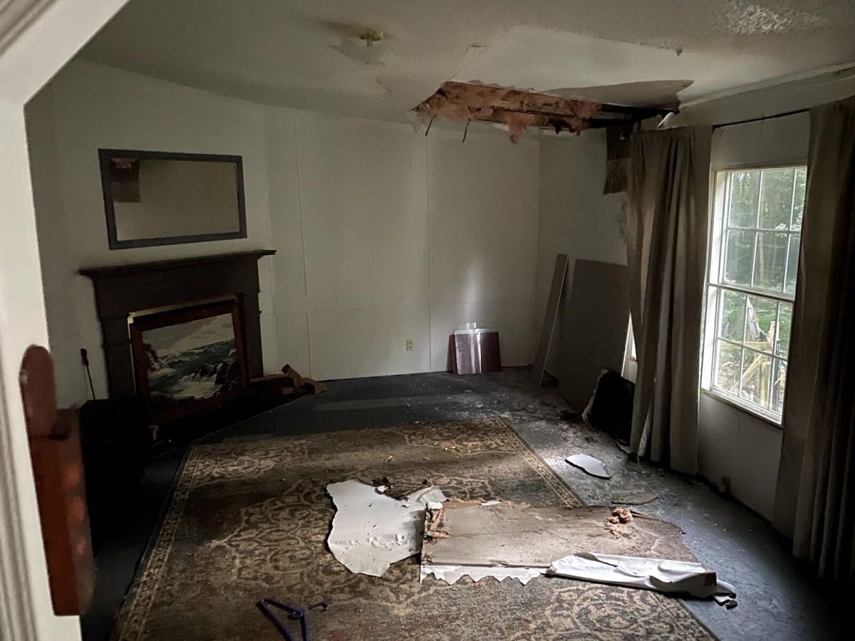 House with collapsed ceilings purchased as-is in Salisbury, NC